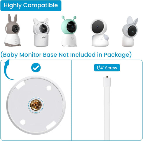 ieGeek 1T/4/5 1/4 21.6" Baby Monitor Mount Bracket for Baby Baby Camera Holder Holder with a Screw,with Flexible