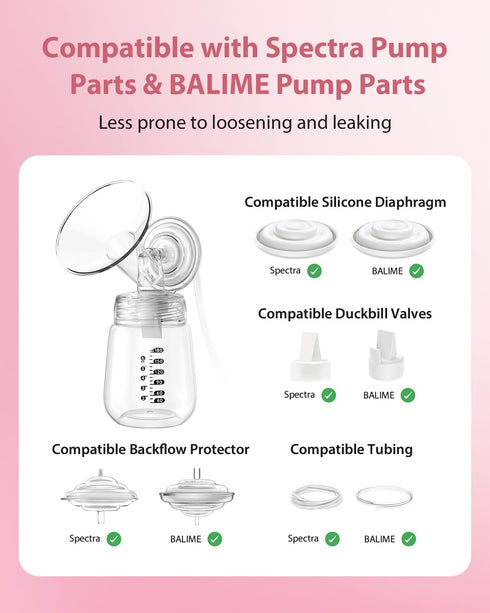 S1/S2/9 6PCS 6PCS Pump Parts Compatible with Spectra Plus, Not Original Accessories, Duckbill Valves and Silicone