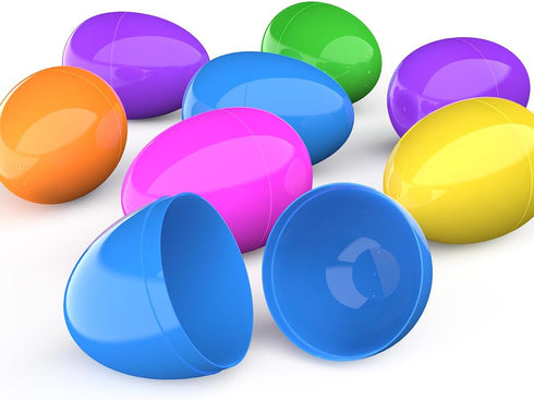 CALEST 12 6 Inch Pcs Jumbo Easter Eggs, Fillable Plastic Easter Eggs Bright Color for Easter Hunt Party Supplies, Large