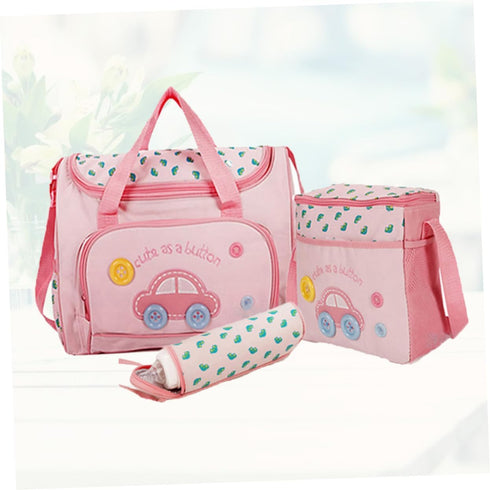 Set MERRYHAPY Diaper Bag Portable Changing Pad Nursing Bag Tote Bottle Holder Large Capacity Car Pattern
