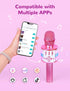 Amazmic Kids Karaoke Microphone with Lights, Birthday Gift for Girls and Boys Age 3-8 (Light Pink)