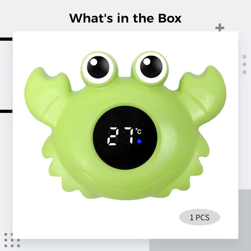 Vestamore Bath Thermometer, Digital Bath Temp Thermometer, Floating Crab Toy For Tub With Green Lcd Screen, Waterproof