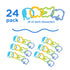 Nuby Animal Click Linkables, 24 Colorful LInks for Strollers, Car Seats, & Travel, 3+ Months