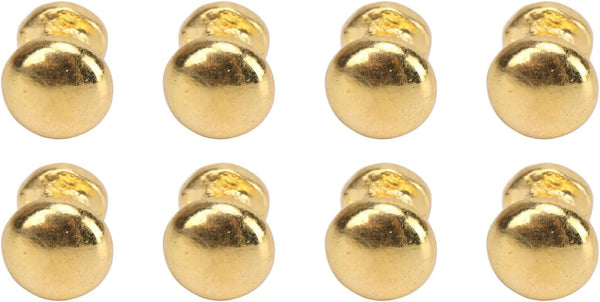 SPYMINNPOO 8Pcs 1:12 Scale Miniature Round Head Knobs, Metal Dollhouse Door Handle Knobs