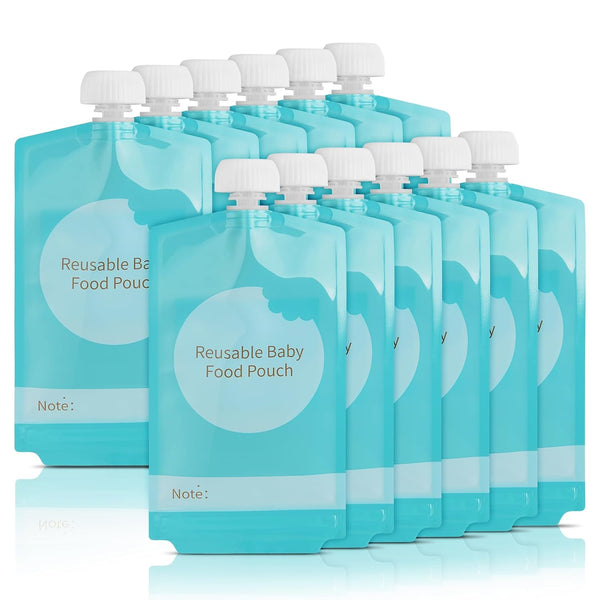 Kirecoo Reusable Baby Food Pouches - 12PCS 7oz Refillable Baby Food Storage