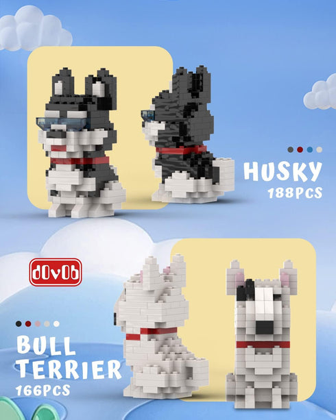 8 1 Set, 1616 3D dOvOb Micro Mini Blocks in Dogs Pieces Bricks, Puzzle Collection Animal Model Toys as Gift for Adult