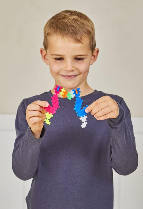 PLUS PLUS 300 Piece Neon Mix Construction Building Stem/Steam Toy, Mini Puzzle Blocks for Kids
