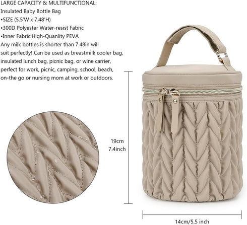 KKTAPOS Breastmilk Cooler Bag, Baby Insulated Bottle Bags, Bottle Cooler Bags Tote On The Go, for Nursing Mom Daycare