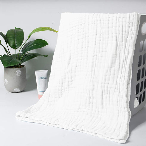 2-Pack 6-Layer 40" 40" FOOK FISH Muslin Baby Towel Muslin Cotton Large Size x Cotton Baby Bath Towels Triple Absorbency