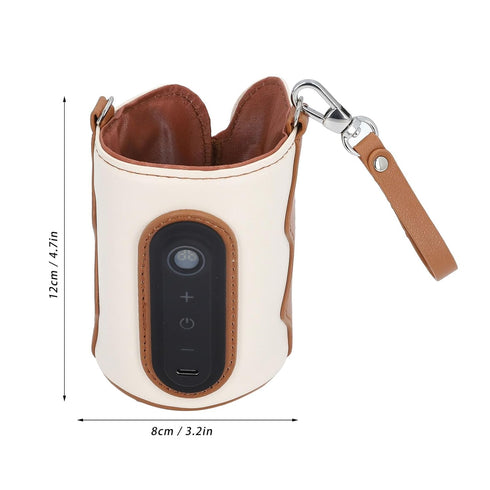 Nurnesy 26 Bottle Warmer Bag for Baby, Portable Bottle Warmer Cover Levels USB Milk Heating Bag Portable Lightweight