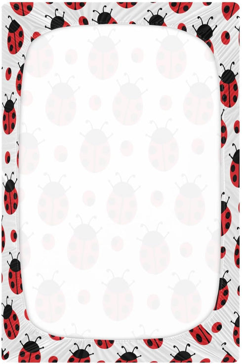 Set, Mattress#194 Fitted Crib Sheets for Boys Girls, Soft Breathable Comfortable Ladybug Baby Sheet Crib Sheets Fits