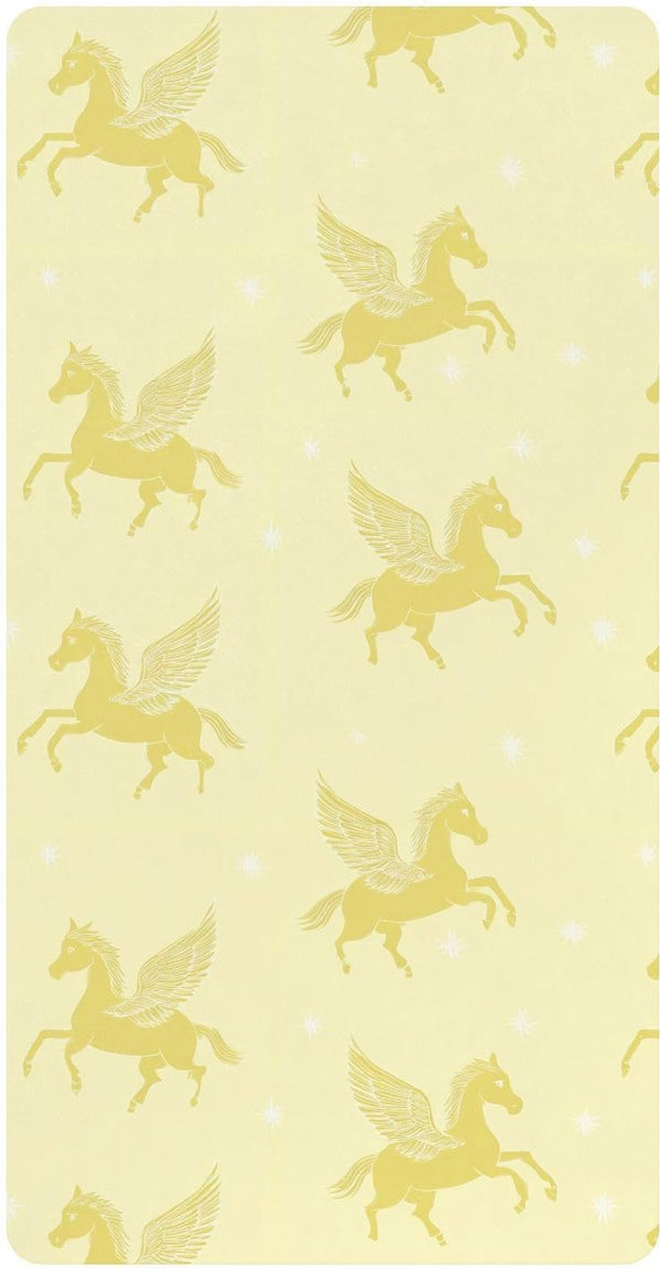 miaozhen Cotton Baby Crib Sheets Soft Comfy Ghothic Pegasus Pastel Yellow Boy Girl