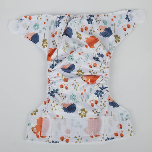 Sigzagor Baby Pocket Cloth Diaper Nappy Hook and Loop (Squirrel Hedgehog)