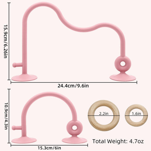 Baby Sensory Teething Chew High Chair Suction Toys, Food Grade Silicone Teether with Oak Loop for Infants