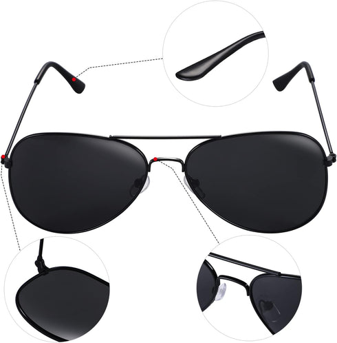 Gejoy 2 Pieces Playing Cosplay Set with Earpiece Earplugs and Sunglasses (Black Glasses Frame)