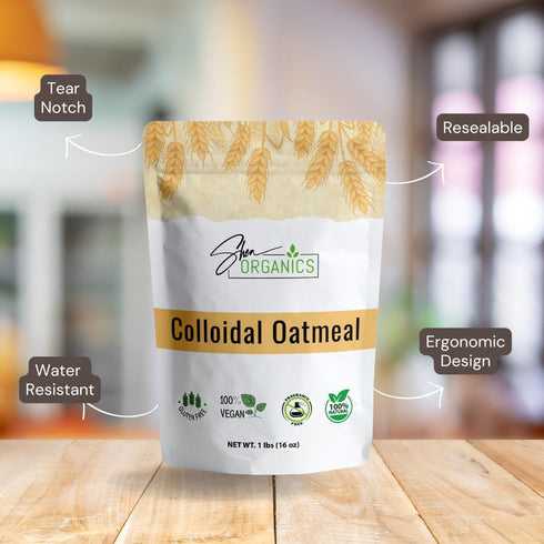 16 Pack 1 Shea Organics Colloidal Oatmeal Powder | Gentle Soothing Bath Treatment for Sensitive Skin | Natural Oat Bath