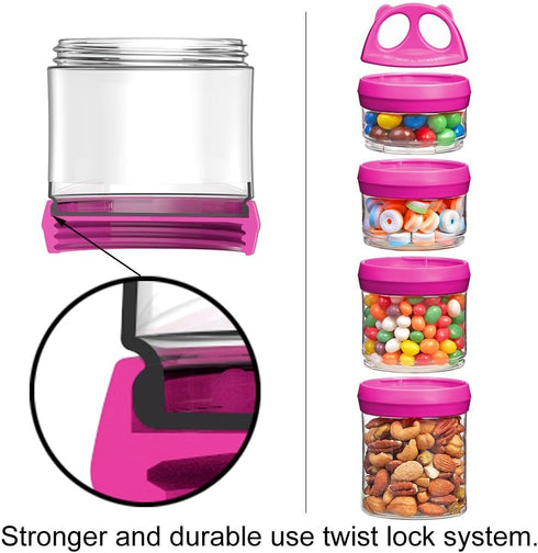 BeneLabel Stackable Food Storage Containers - Travel Container for Formula, Snacks, BPA Free (Red, 31oz)
