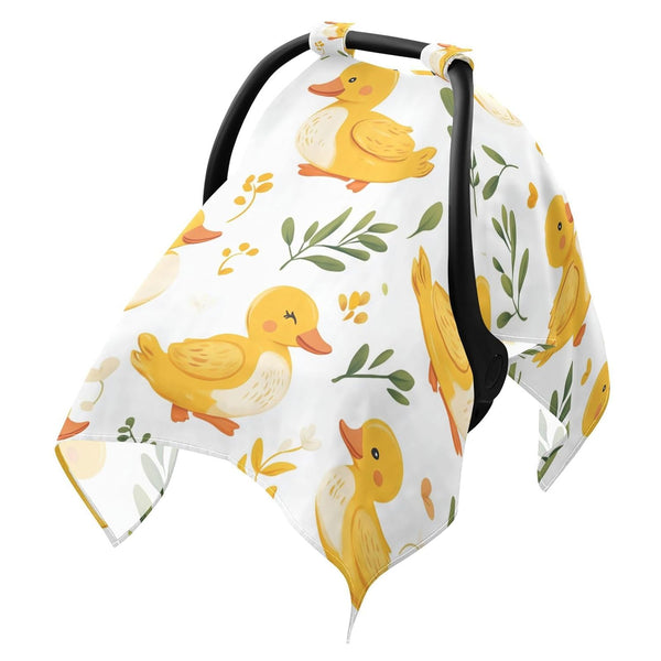 Dalzium Cute Duck Car Seat Cover Baby, Carseat Canopy Cover for Girl Boy,