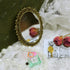 1:12 2pcs iLAND Dollhouse Mirrors, Miniatures Dollhouse Accessories on Scale, Metal Framed Glass Mini Mirror w/Rose