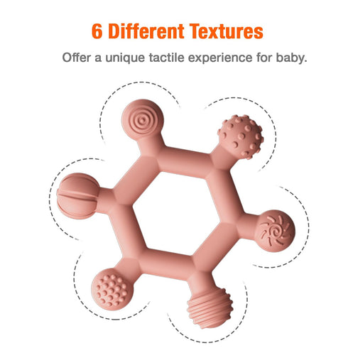 PandaEar 3 Pack Baby Teething Toys - Silicone Baby Teether BPA Free, Soft and Textured Ring Teether for Toddler Infant