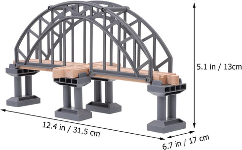 Wooden Train Bridge Model - Track Accessories for Kids' Railway Layouts