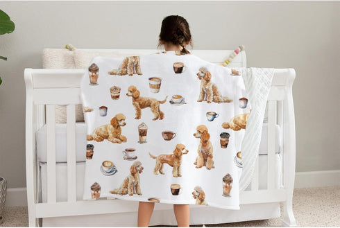 SqtmuHLuo 60x80inch Baby Blanket for Boys Girls Poodle Flannel Baby Swaddle Blankets Dog Crib Stroller Nursery