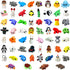 Generic 60Pcs 3D Pack Random Printed Animals,Mystery Articulated Figurines Fidget Toy,Gifts for Kids Graduation