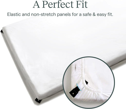 100% (Pack 2) Guava Family Travel Crib Sheet | Cotton Fitted Sheet, Manufacturer-Approved Fit | Soft, Breathable Crib
