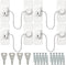 4Pcs Window Safety Lock, Self Adhesive Childproof Security Lock with Screws and Key for Home Windows
