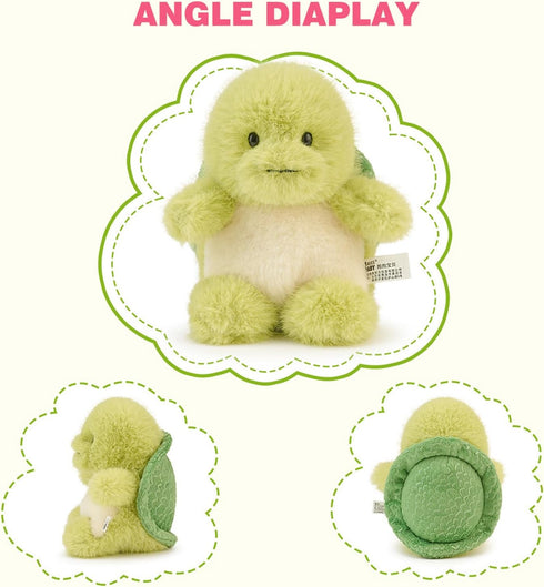 PEACH CAT Turtle Stuffed Animal Cute Plushies Small Plush Toys Gifts for Kids Green