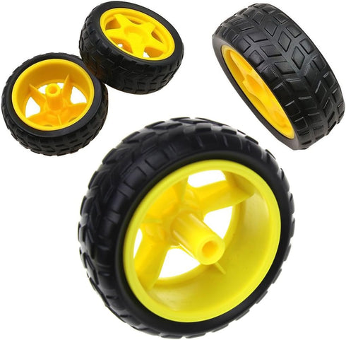 ThtRht 8 Pack 1:48 TT Motor Wheels Replacement Smart Car Robot Wheel Tyres Model Gear Spare Parts for Gearbox RC Chasis