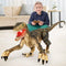 Mini Tudou Remote Control Dinosaur Toys, 2.4Ghz Velociraptor Robot with LED Light Up & Realistic Sounds for Boys Kids