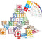oeleofybb Children's Multiple Activity Toys Educational Alphabet Building Blocks Set