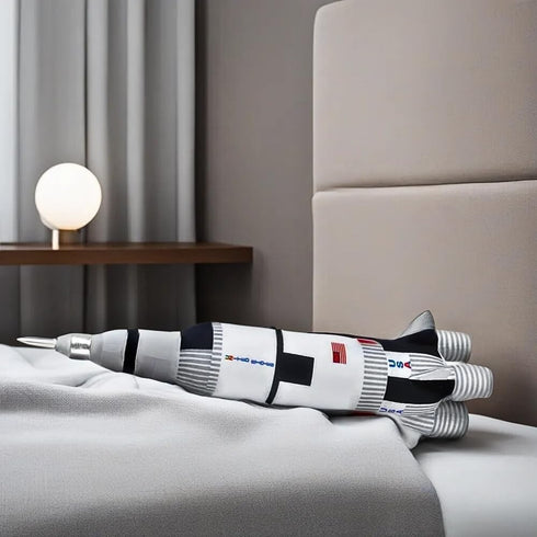 Adventure Planet 26 (1 Soft Saturn Rocket Plush Toy Pc.) Colorful Printed Space Rocket Plush Great Gift for Kids, Prize