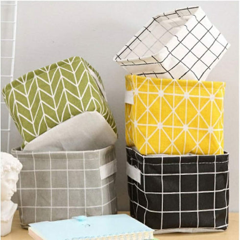 Mini Storage Basket Pack of 5 - Blend Storage Bins for Makeup, Book, Baby Toy, Home Decor Organizers