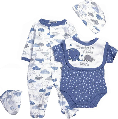 5pcs Set 20-23 inches Reborn Baby Doll Clothes Little Elephant Outfit for Reborn Baby Boy Doll Clothes Accessories