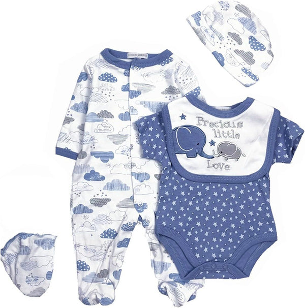 Reborn Dolls Baby Boy Clothes 5 Pcs Set Elephant Clothing for 20-22