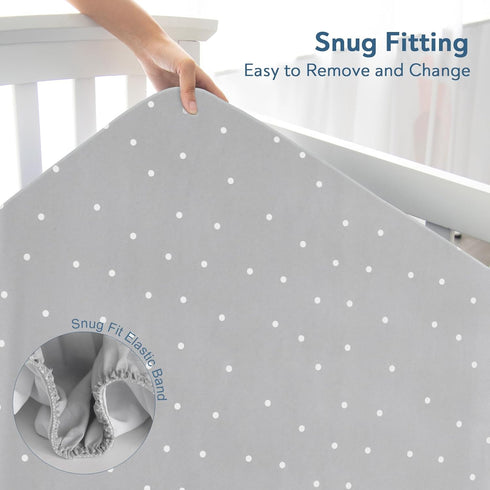 Magik & Kover 4 Pack, 52" 28" Crib Sheets for Boys Fitted Baby Crib Sheet Neutral x for Standard Crib and Toddler Bed