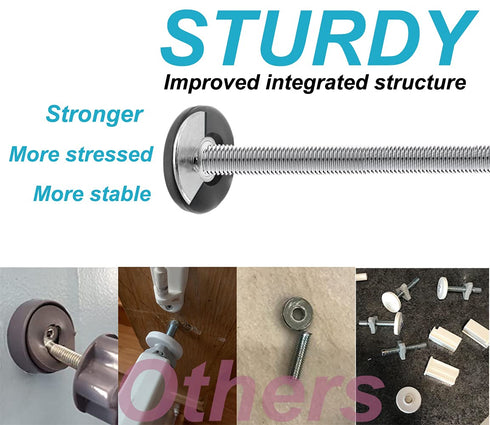4Pcs Universal Baby Gate Threaded Spindle Rod, M8 (8mm) Replacement Bolt Part for Pet Pressure Mounted Safety Gates,