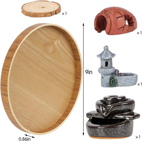 Set 15 of Zen Sand Garden for Desk, DIY Zen Garden Tabletop Rock Figure Lotus Plant Rake Tools Meditation Zen Home