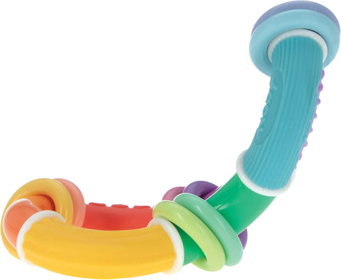 Nuby 6+ Twist-a-Ring Rattle Teether Toy for Babies - Toy for Baby Teething Relief - Months