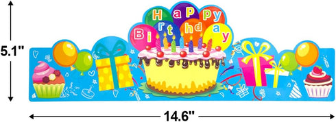 Fancy Land Birthday Crowns for Kids, Family Birthday Party Supplies, Pack of 30