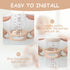 Aolso 2PCS Silicone Baby Bottle Handles, Pink/White Easy Grip Handles for Wide-Neck Bottles, BPA-Free, Dishwasher Safe