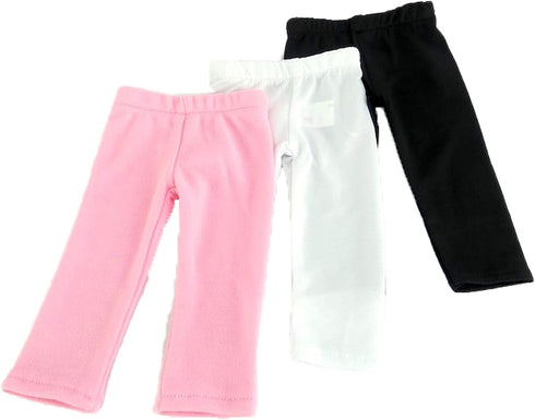 American Fashion World Pink, Black, and White Legging Set for 18-Inch Dolls