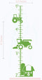 Farm Tractor Growth Chart Vinyl Height Ruler - Boy Bedroom Décor Wall Decals in Lime Green