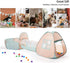 UTEX 3 in 1 Pop Up Kids Play Tent with Tunnel and Ball Pit, Indoor/Outdoor Playhouse, Orange Pink/Light Green