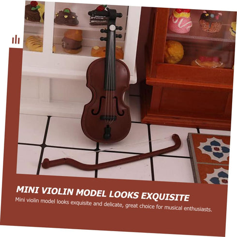 10 Sets Violin Ornaments Miniature Toys, Home Decorations and Musical Instrument Desk Topper