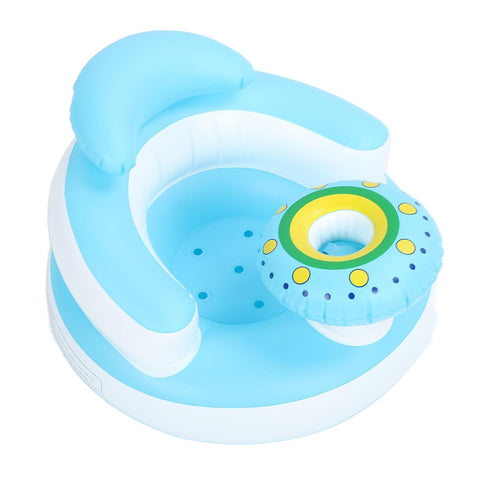 Generic Baby Inflatable Seat Comfortable Folding Toddler Bath Chair PVC Baby Seat for Pool Bathtub Infant Support Sofa
