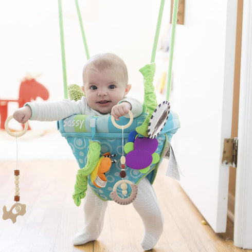 Toddmomy 4Pcs Baby Gym Wood Toys, Wooden Hanging Toy Activity Pendant for Nursery Decor