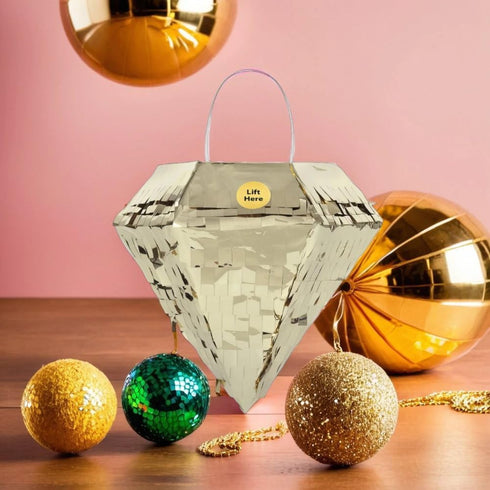 Unique Mini Gold Foil Diamond Piñata, Favor Decoration (1 Pc) for Birthdays & Themed Events